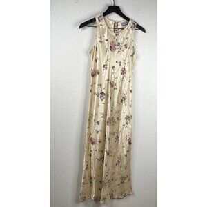 Vintage Breakin Loose Jacquard Satin Midi Floral Keyhole Back Fairy Dress Size 7